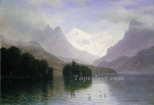 Escena De Montaña Albert Bierstadt Paisaje Pintura al óleo